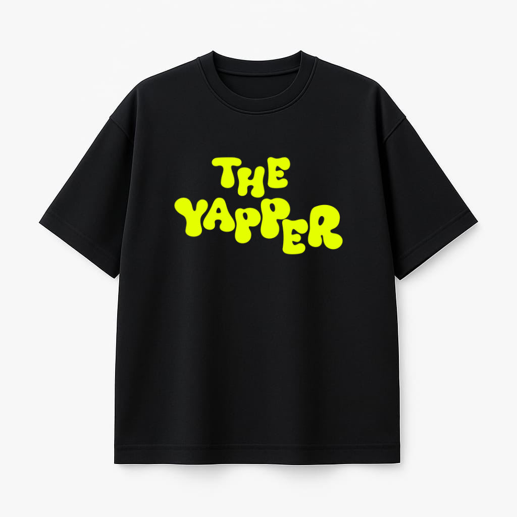 Oversized Matching Yapper And Listener Black T-Shirts
