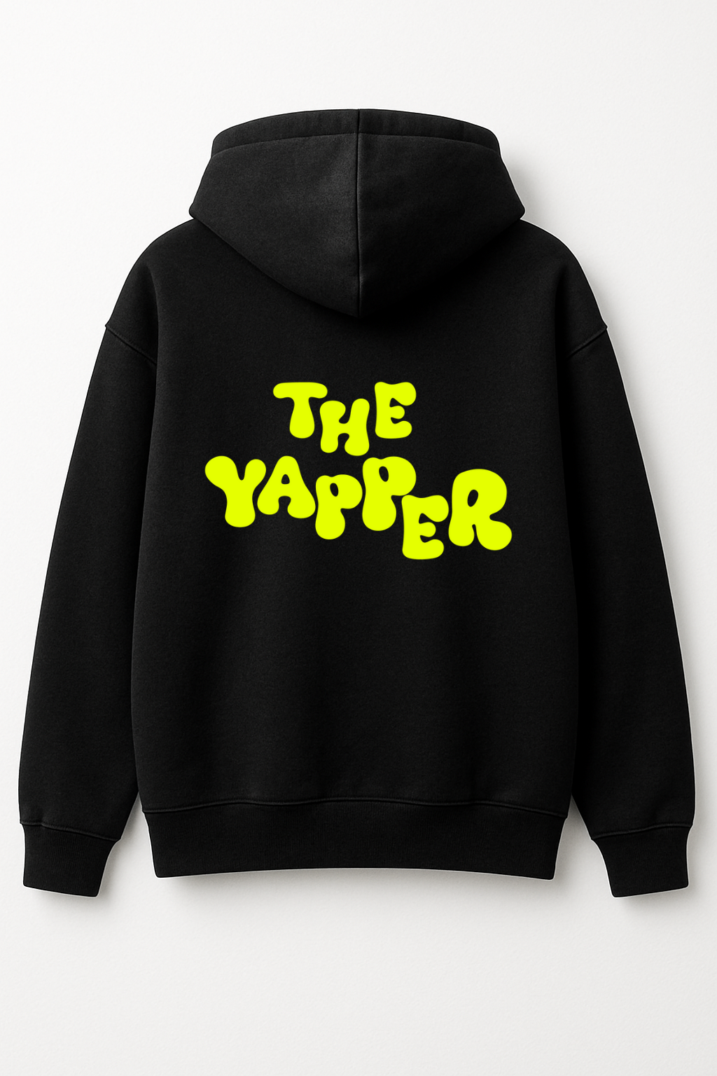 The Yapper The Listener Black Oversized Hoodie