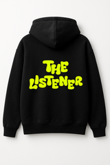 The Yapper The Listener Black Oversized Hoodie