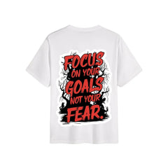 Focus On Your Goals - Oversized White T-Shirt
