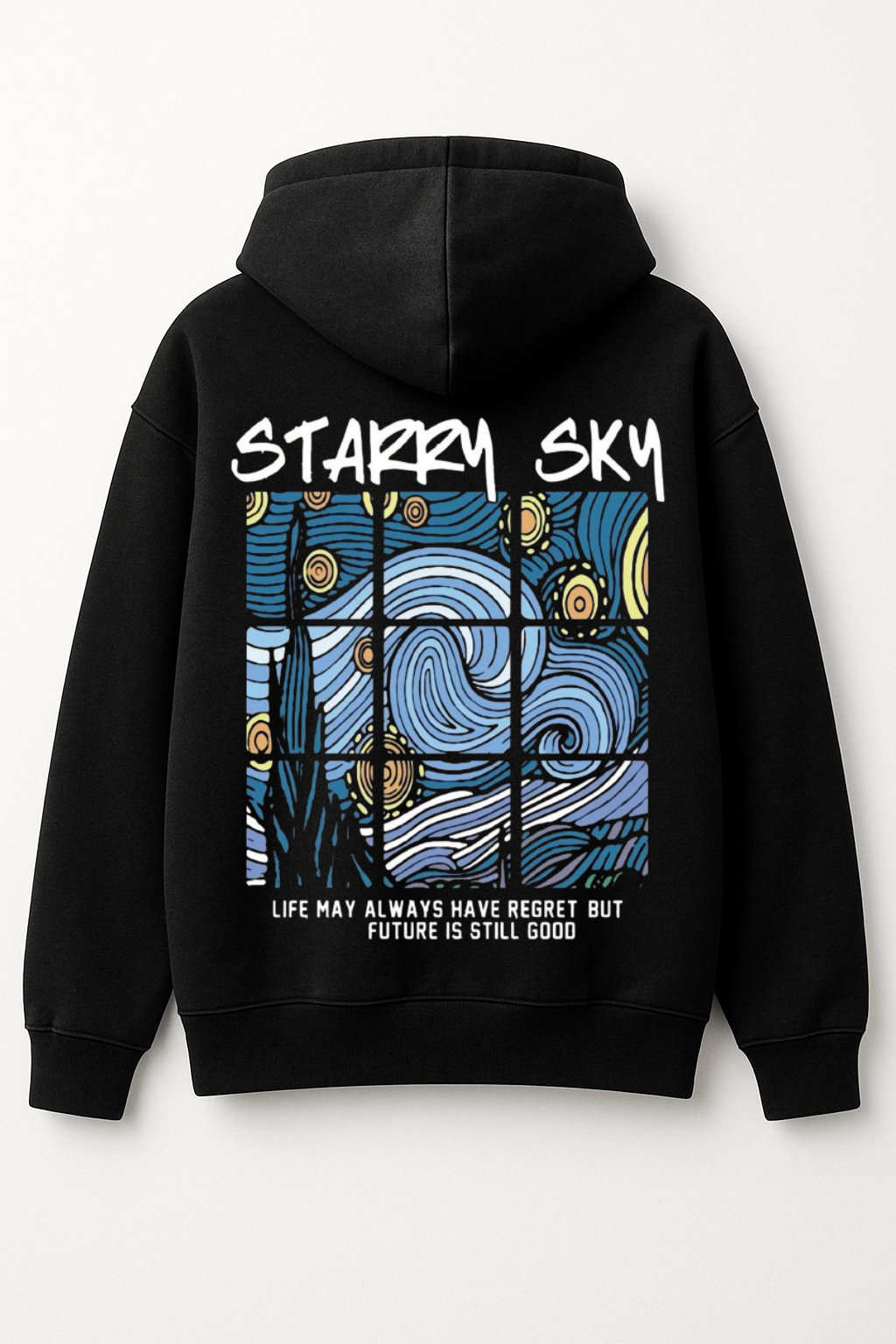 Starry Sky Black Oversized Hoodie